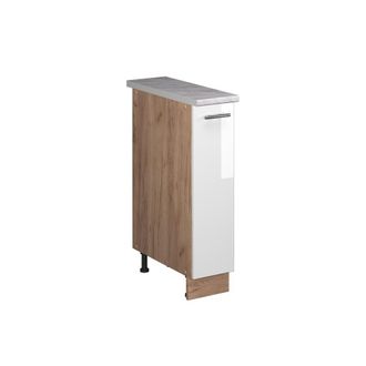 Vicco Mueble De Botica Fame-line, Blanco Alto Brillo/roble Dorado, 20 Cm, Et M&aacute;rmol, Vicco