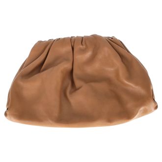 Bottega Veneta Pre-owned Womens Pouch in Brown Calfskin Leather - Mocha Sheepskin - One Size