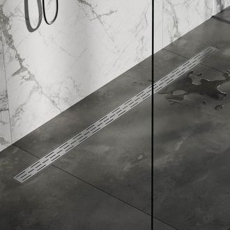 Marcel Breuer Douchegoot - 140x7x6.7cm - ondiepe vloerflens - zijuitloop - RVS