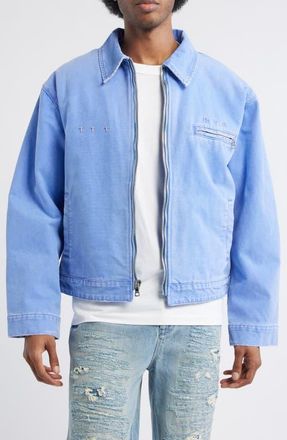 Rta Easton Denim Workwear Jacket in Vintage Static Blue at Nordstrom, Size X-Large