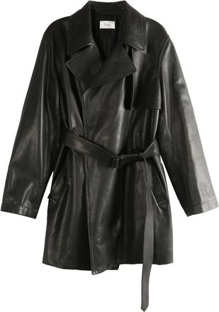 The Row Trench con cintura in pelle - Nero