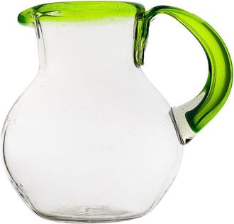 10 Strawberry Street Lime Rim Mexican Glassware Pitcher