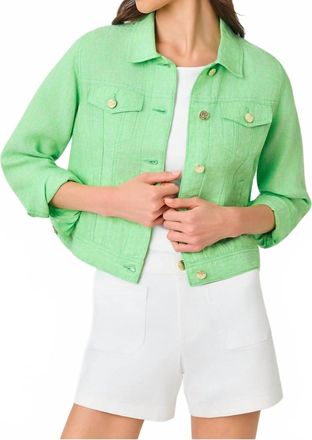 Lilly Pulitzer Seaspray Linen Jacket In Jackfruit