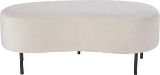 Maisons du monde Banco de terciopelo gris claro y metal negro