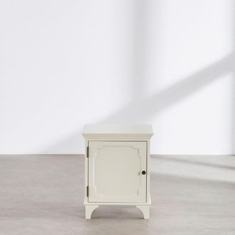 Maisons du monde Mesita de noche de 1 puerta blanca 43 cm