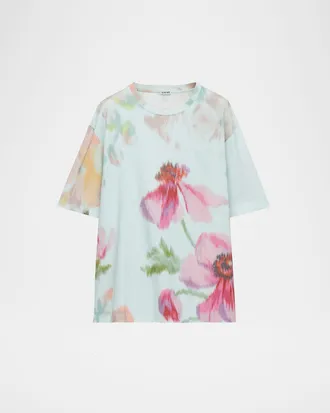 Loewe Mens Jersey Abstract Floral Crewneck T-Shirt