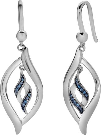 LuvMyJewelry Aurelia Sterling Silver 0.10 Ct Diamond Dangle Earrings