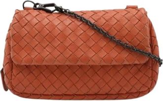 Bottega Veneta Pre-owned Cross Body Bags, female, Brown, Size: ONE SIZE Pre-owned Leather Shoulder Bag