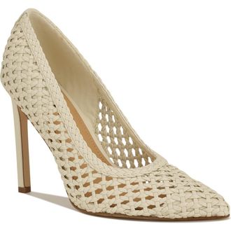 Nine West Tatiana Pointed Toe Pump in Ivory Woven at Nordstrom, Size 9.5
