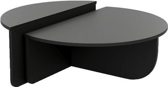 Vente-Unique Conjunto de 2 mesas de centro - Negro - ALOEVA