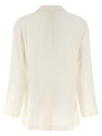 Brunello Cucinelli Womens Beige Silk Blazer Clothing
