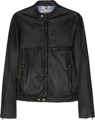 A.N.G.E.L.O. Vintage Cult 2005 pre-owned leather jacket - men - Leather/Cotton/Cupro - 50 - Black