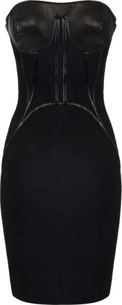 Elisabetta Franchi Jurk van neopreen met korsetdetails - Dames - Feestkleedjes - Zwart - M - Su&egrave;de - Kleedjes
