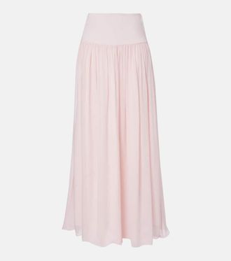 Poss&eacute; Solene high-rise mesh maxi skirt