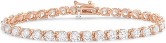 Diana M. Jewels 14kt rose gold 2cts round lab grown diamond 3-prong tennis bracelet
