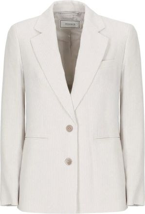PESERICO Jassen, Dames, Beige, L, Peak Lapel Blazer