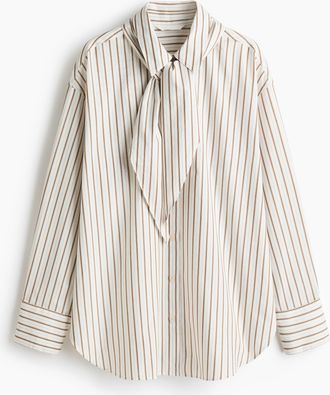 H&M Bluse mit Halstuch - White