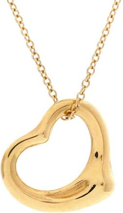 Tiffany & Co. Gold Elsa Peretti Open Heart Pendant Necklace (Authentic Pre- Loved)