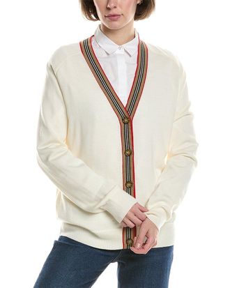 Burberry Icon Stripe Wool Cardigan