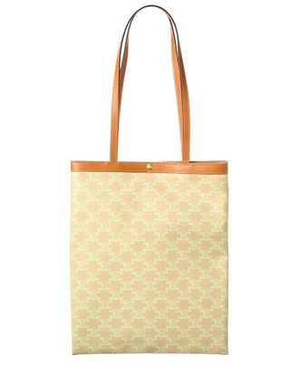 Celine Celine Triomphe Medium Canvas & Leather Tote