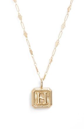 Miranda Frye Harlow Initial Pendant Necklace in Gold - H at Nordstrom