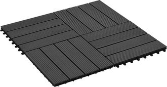 vidaXL Tile De Decking 22 Uds. Negro 30 X 30 Cm Wpc Vidaxl