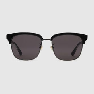 Gucci Rectangular Frame Sunglasses, Black