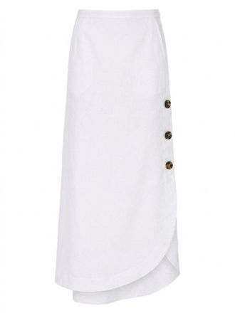 Max Mara Viscose and Linen Canvas Skirt - White