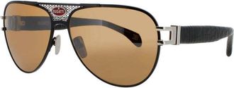 Bugatti Mens Black Rectangular Sunglasses 11BKSS