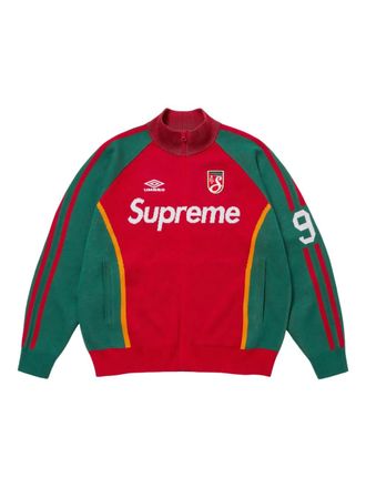 SUPREME x Umbro zip-up sweatshirt - unisex - Fabric - L - Red