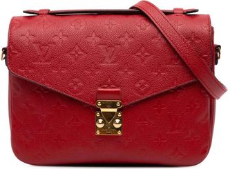 Louis Vuitton Pre-owned Handbags, female, Red, Size: ONE SIZE Pre-owned Pallas Crossbody Embossed Leather