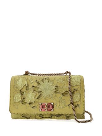 Valentino Garavani embroidered shoulder bag - women - Leather - One Size - Yellow