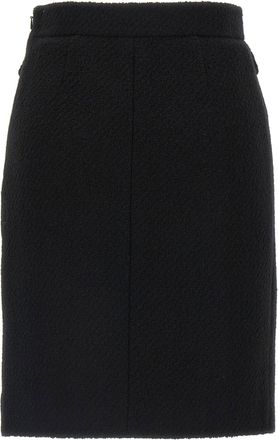 Chlo&eacute; Boucl&eacute; Wool Skirt - Black