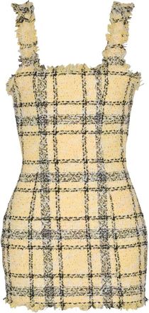 Balmain Abito corto in tweed - Giallo
