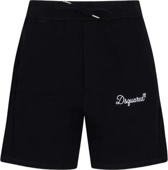 Dsquared2 Shorts met trekkoord en logo - Zwart
