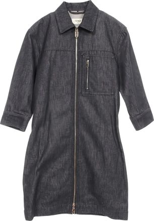 Fendi 2010s zip-up denim mini dress - Grey