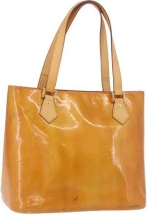 Louis Vuitton Pre-owned Vintage Patent Leather Hand Bag - Dames - Vintage Shopper - Beige - ONE Size - Leer - Vintage