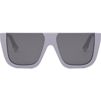 Fendi Way Flat Top Sunglasses in Shiny Violet /Smoke at Nordstrom Rack