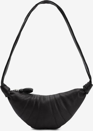 Christophe Lemaire Schultertasche aus gestepptem genarbtem Leder Small Croissant