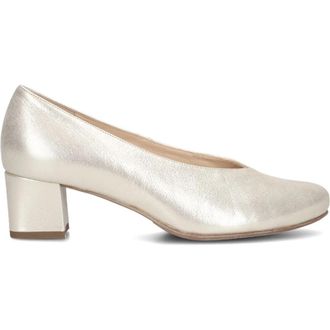 Hassia Gouden Leren Pumps Florence - Dames - Pumps - Geel - 38 EU - Leer - Schoenen