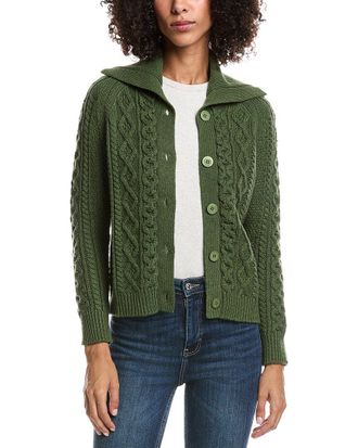 Fort&eacute; Cashmere Wool & Cashmere-Blend Luxe Cable Cardigan