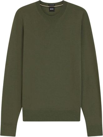HUGO BOSS H-Leno Pullover - Heren - Truien - Groen - Maat: M Wol