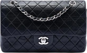 Chanel Pre-owned Classic Double Flap Shoulder Bag - Dames - Vintage Schoudertas - Zwart - ONE Size - Leer - Vintage