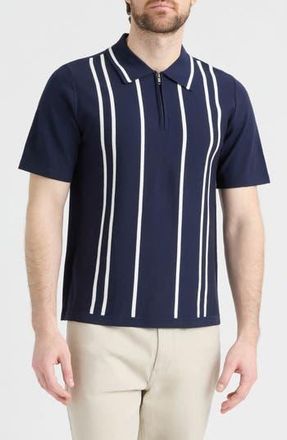 Hunter Alsen Half Zip Polo Sweater in Midnight at Nordstrom Rack, Size X-Large