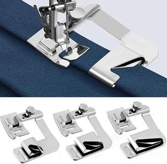 OEM Juego De 6 Prensatelas Anchos Para Rodillos De M&aacute;quina De Coser (1/2, 3/4, 1), Compatibles Con Singer, Brother, Babylock, Euro-pro Y Janome