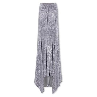 Paco Rabanne Party Dresses, female, Gray, XS, Sparkling Sequin Midi Dress