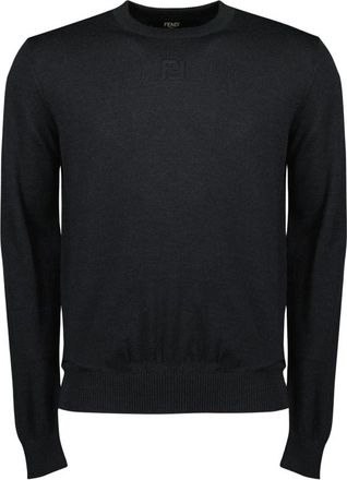 Fendi Truien & Vesten, Heren, Zwart, M, Wol, Rondhals Truien