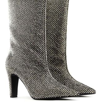 Lola Cruz Womens Phoebe Glitter Botines Boots In Lead