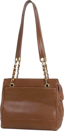 Chanel Brown Grained Calfskin Shoulder Bag Tote Bag (Pre-Owned)