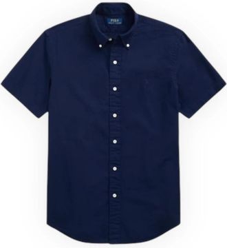 Polo Ralph Lauren Overhemden, Heren, Blauw, M, Katoen, Sportshirt met korte mouwen